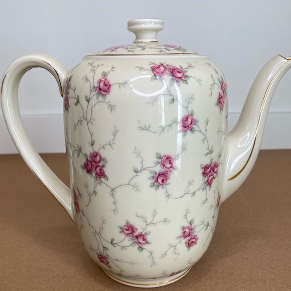 Vtg Bavaria Schumann Teapot and Creamer Pink Roses Gold Trim - Picture 4 of 14